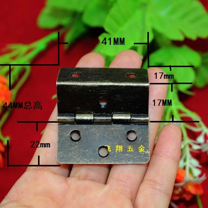 10pcs 41*44mm Antique Hinge 3 Equivalent Page Right Angle Hinge Wooden
