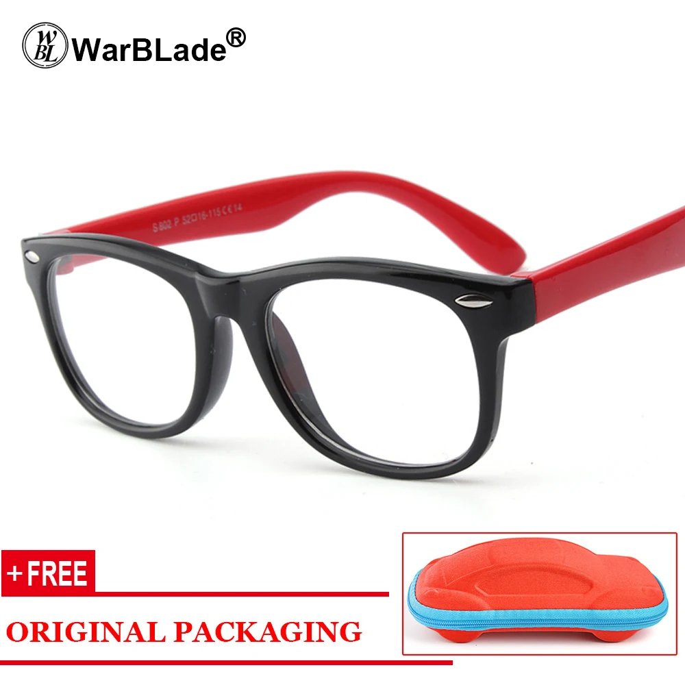 Детские оптические очки, оправа для мальчиков и девочек, близорукость по рецепту, оправа для очков, прозрачная оправа для очков Oculos WarBLade - Цвет оправы: black red