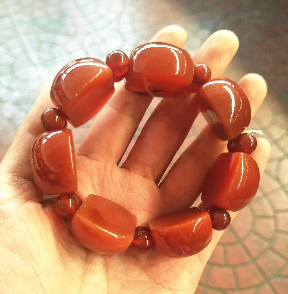 

Rare Collectibles natural red stone beads bracelet Elasticity Bracelets