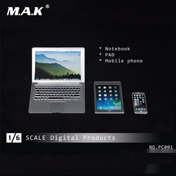 

1/6 Scale Digital Products Notebook &Pad &Moible Phone Models For 12" Action Figure Body Accessory