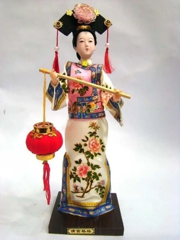Oriental Broider Doll,Chinese Old style figurine China doll statuein