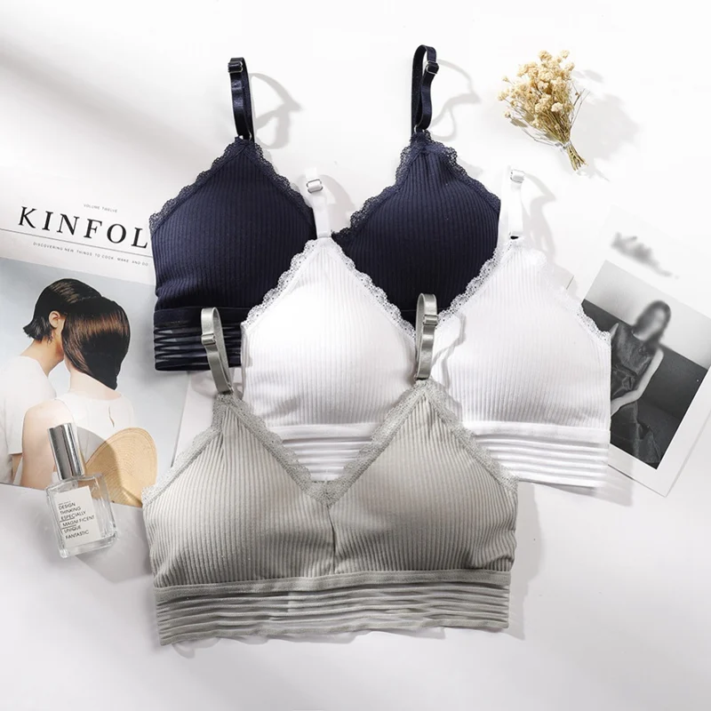 

Female Fashion Wire Free Bras 2019 Sexy Lingerie Cotton Bralette Underwear Women Seamless Push Up Bra
