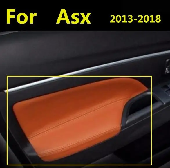 

4PCS Microfiber Front / Rear Door Panel Armrest Leather Cover Protective Trim For Mitsubishi ASX 2013 - 2018 with Mount Fittings