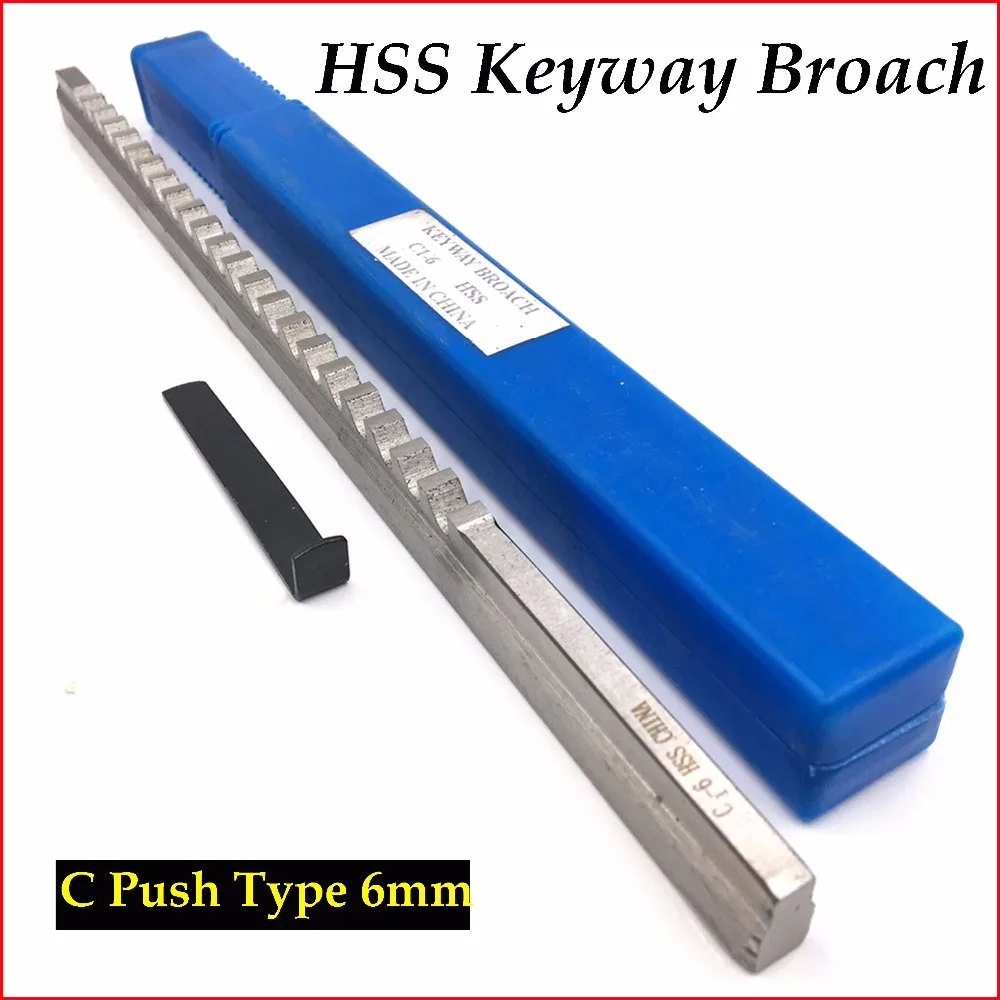 HSS 6mm C1 Push Type Keyway Broach Metric Size HSS Keyway Cutting Tool