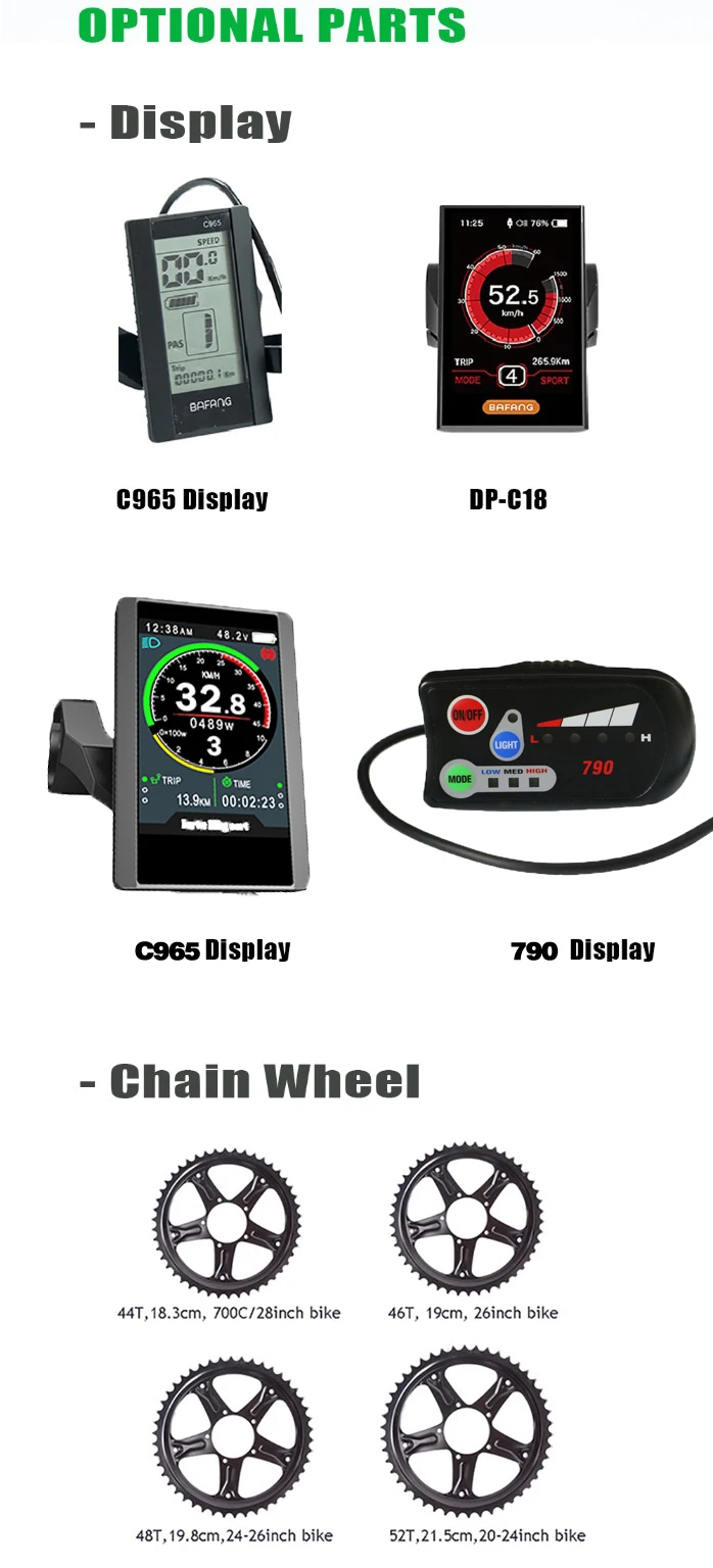 36В 250Вт 8FUN набор для преобразования электрического велосипеда, ebike-kit, электрический велосипед DIY kit светодиодный C965 DPC-14 DPC18 дисплей