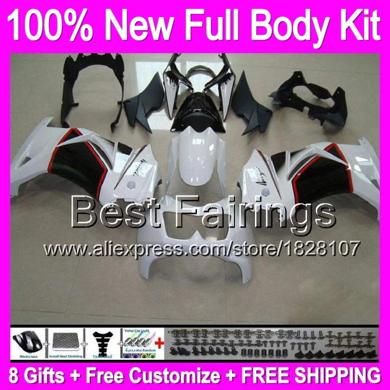 

+decal+Tank 08 09 10 11 12 For Kawasaki Ninja white black EX250 ZX250R B549 250 250R 2008 2009 2010 2011 white 2012 Fairing