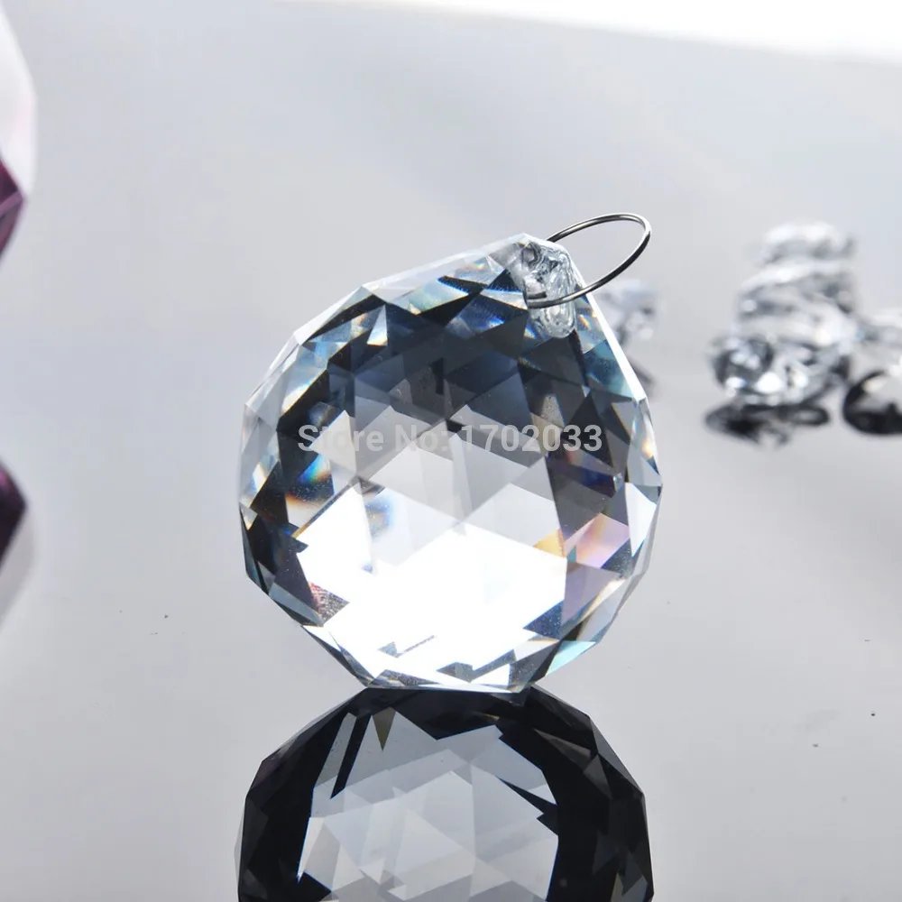Transparent Beads 30MM Crystal Beads Chandelier Parts Prism Wedding Decor 