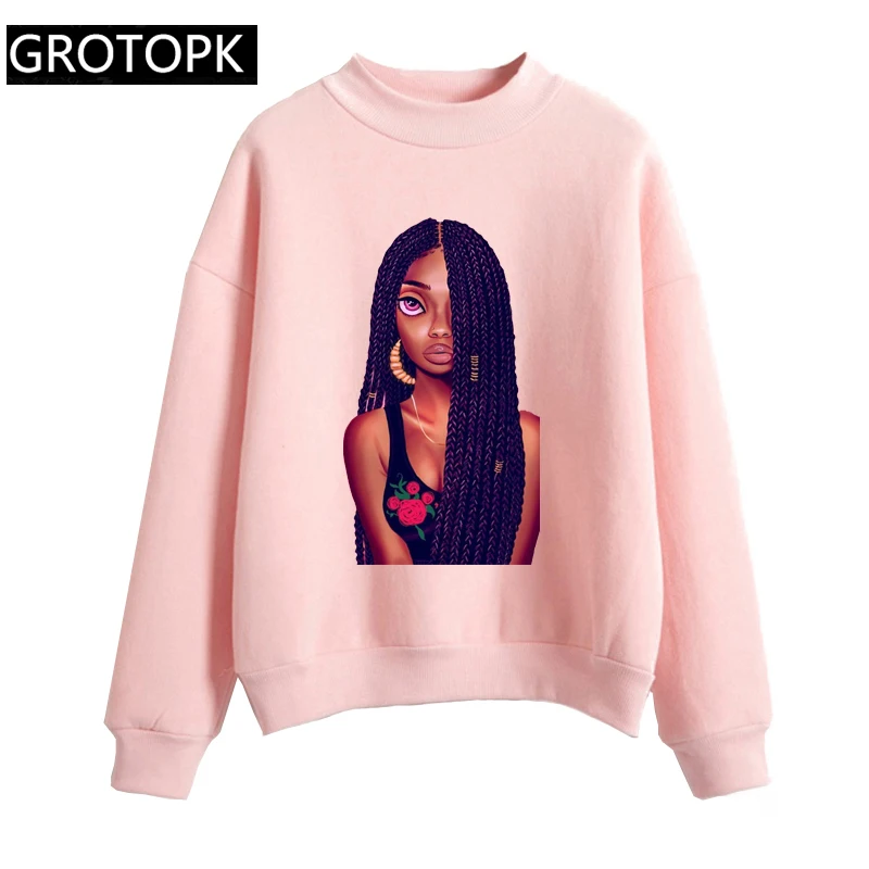  2019 2bunz Melanin Women Hoodies Black Girl Poppin Aba Hip Hop Harajuku Funny Streetwear Autumn Lon