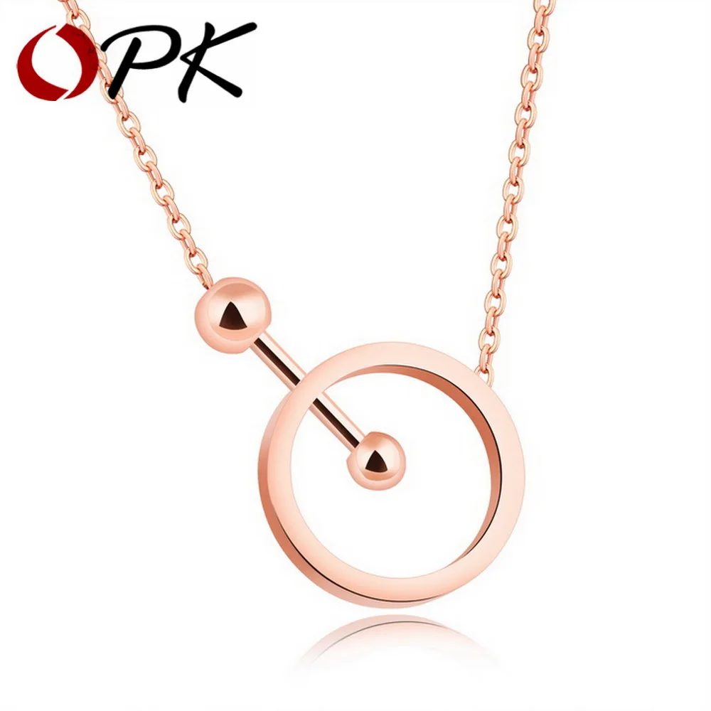 OPK Stopwatch Shape Pendant Necklace For Women Rose Gold Color