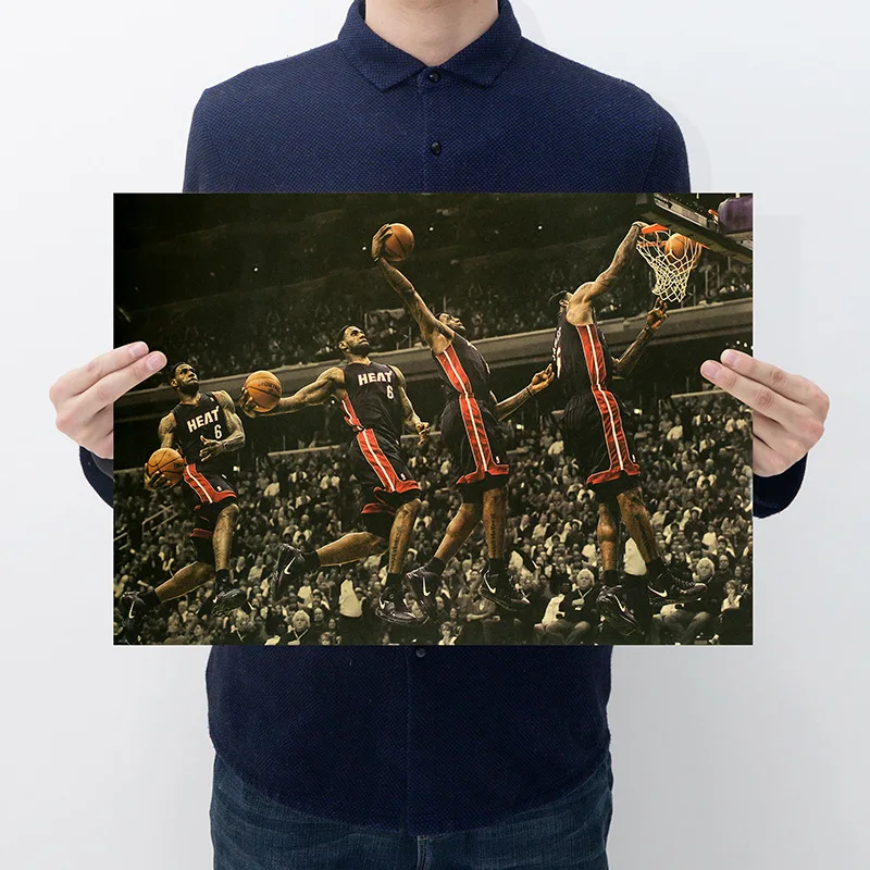 Kraft Paper Posters / nba James / Wall Sticker Kids Room Decoration