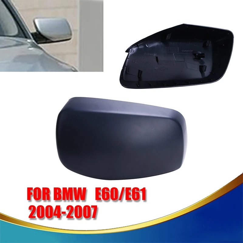 New Left Matte Black Auto Side Mirror Covers Car Door Rear View Mirrors