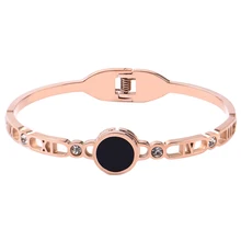 Модный полый элегантный браслет из нержавеющей стали простой очаровательный Кристал браслет женские свадебные украшения