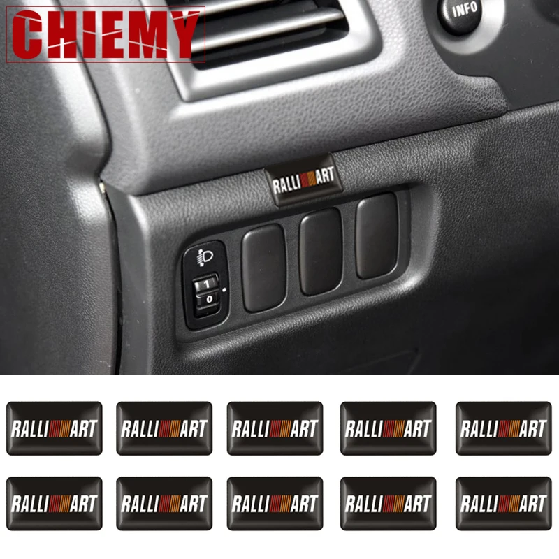 

10Pcs 3D Car Styling Ralliart Aluminum Emblem Sticker For Mitsubishi Asx Lancer Pajero Outlander L200 Delica Eclipse Galant