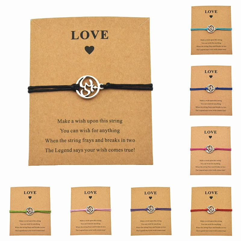 

New Handmade Adjustable OHM Yoga Buddha OM Charm Bracelets Women Men Girls Friendship Love Wish Card Gifts String Bangle Jewelry