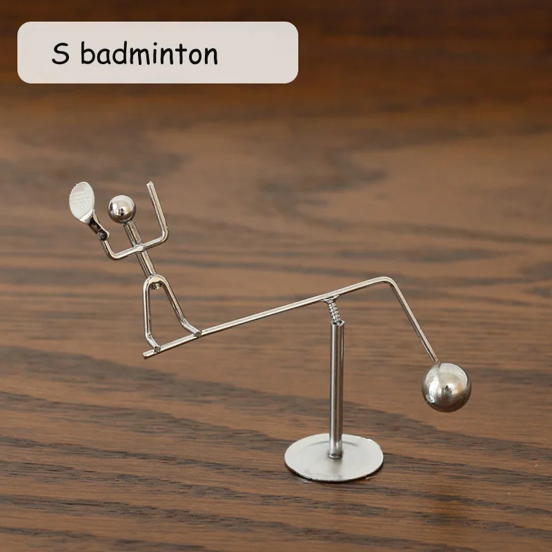 Weightlifting Newton Pendulum Newton Cradle Home Decor Tumbler Desk Toy Perpetual Balance Balance Ball Physics Science - Цвет: S badminton