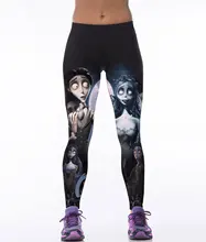 Fashion 3D Skeleton Bride Print Leggings Women Leggins Fitness Femme Workout Pants Elastic Jegging
