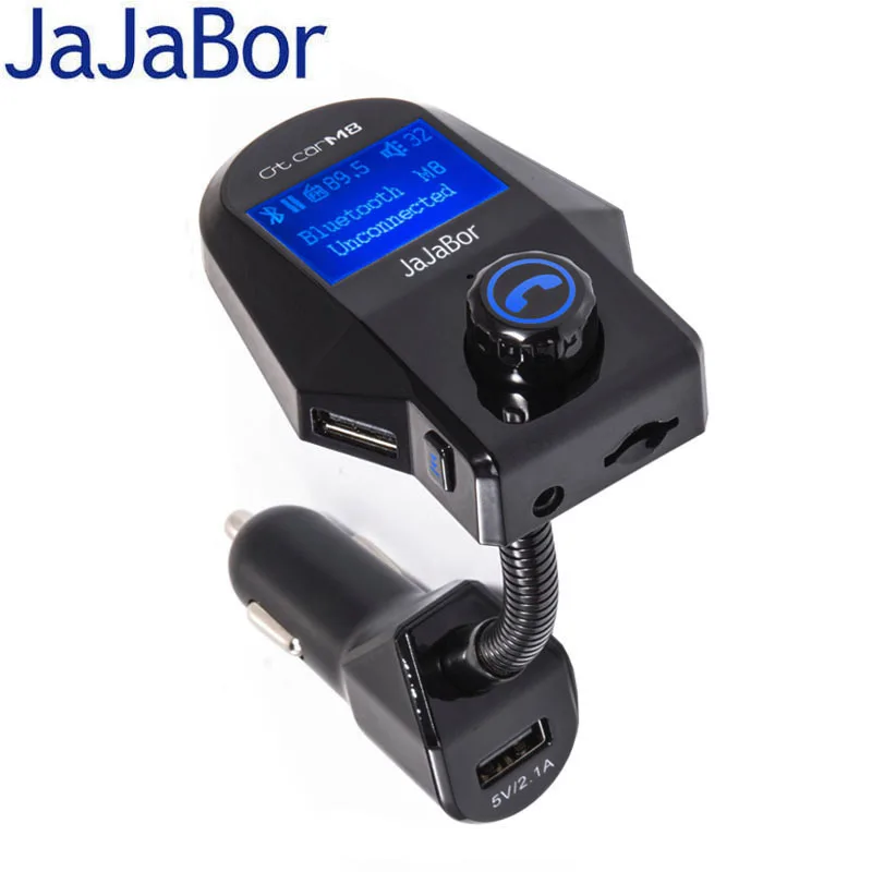 JaJaBor Bluetooth Car Kit Handsfree MP3 Audio Music Player 3.5mm AUX Receiver Music FM Transmitter Modulator 5V/3.1A Car Charger