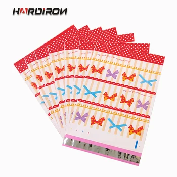 

HARDIRON 10x13 inch Bow-knot Poly Mailer Mailing Bags Printed Envelope Pouch Plastic Heat Seal Glue Express Sack Self-Adhe