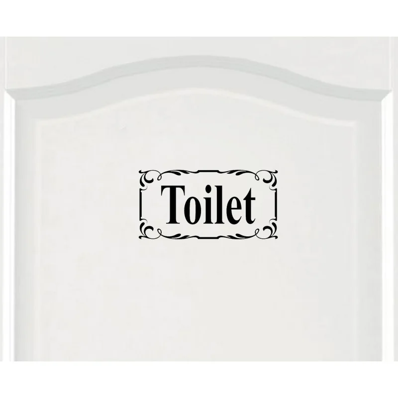 

YOJA 25*12.5CM Fashion Toilet Sign Door Wall Sticker Black Graphical Accessories Decal A40466