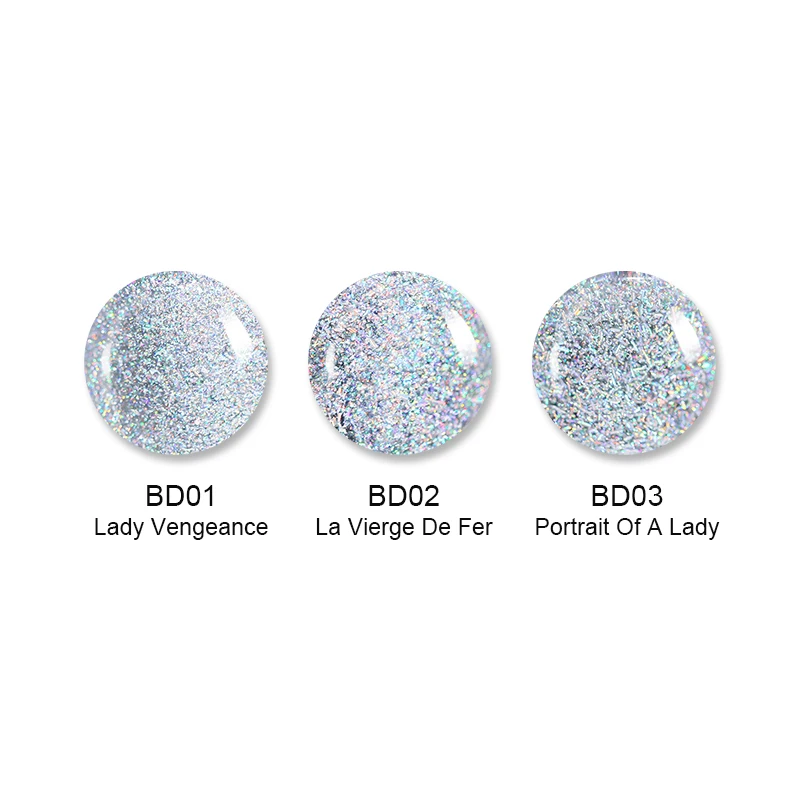 Лак для ногтей BORN PRETTY с блестками блестящий верхний слой черный лак серии Datura