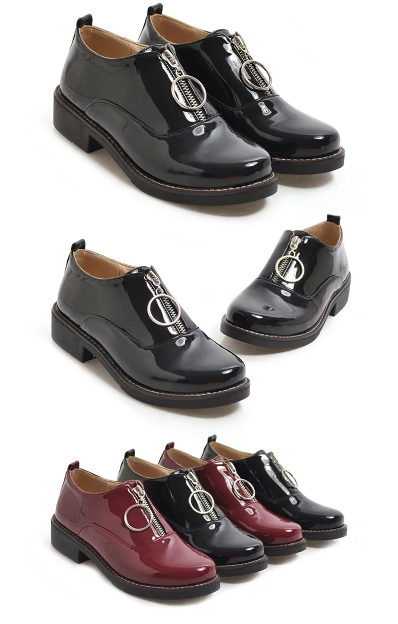 Fashion Slip-on Women Oxford Shoes Ladies Casual Low Heeled Loafers Vintage England Style Oxford Shoes For Women Plus Size 34-43 (10)