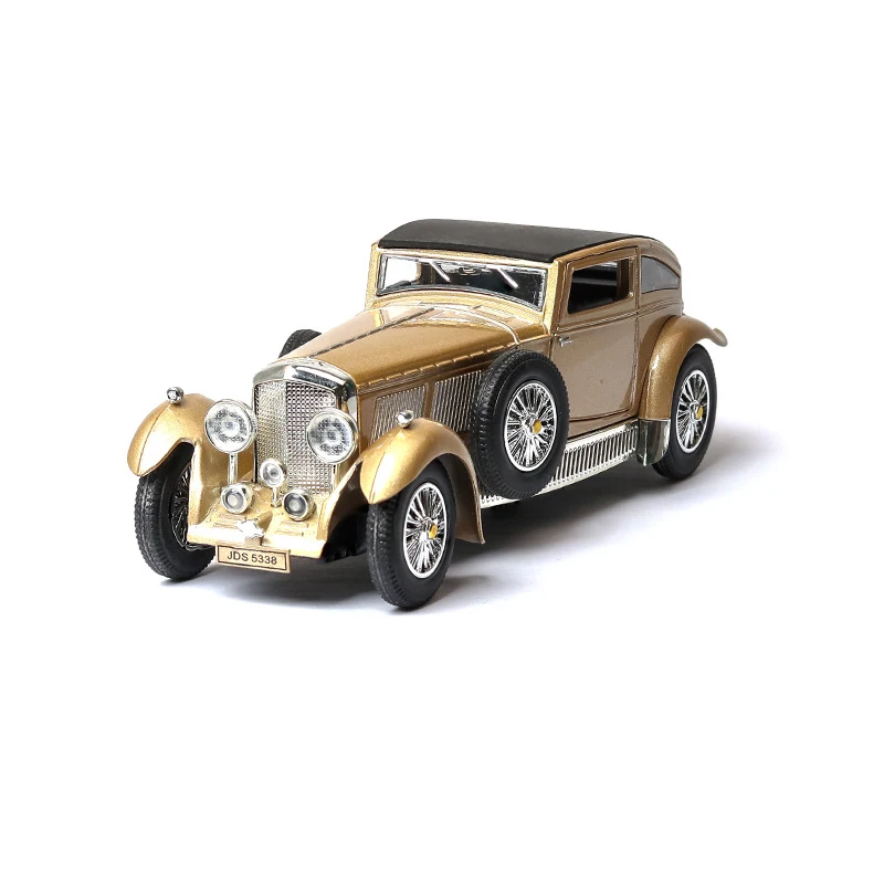 1/32 Calssic старая модель автомобиля 8L литье под давлением из металлического сплава моделирование оттягивающие назад Автомобили огни игрушки для детей Подарки для детей - Цвет: Золотой
