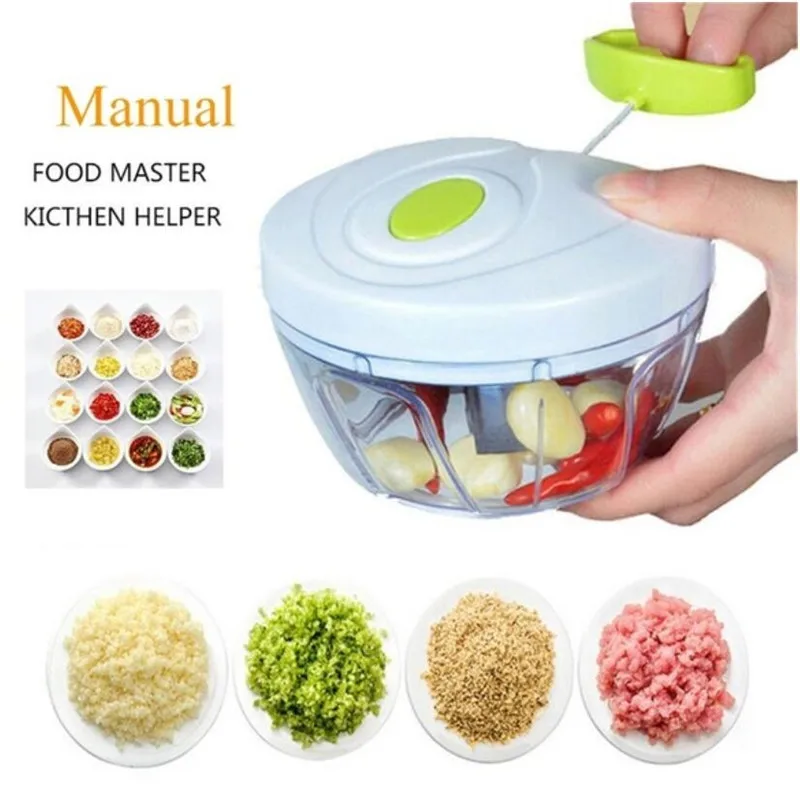 

Manual Food Processor Shredder Vegetable Meat Chopper Slicer Mincer Tool 1PC Green Red Yellow White