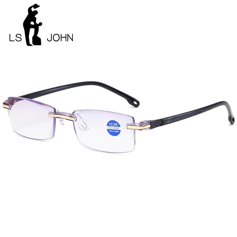 LS JOHN, анти-голубые лучи, ультралегкие очки для чтения, для мужчин и женщин, оптические компьютерные зеркальные очки для дальнозоркости+ 1,0 до+ 4,0 для чтения