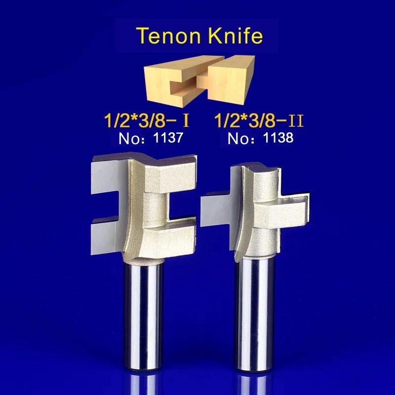 

2Pcs Tongue & Groove Router Bit Set 1/2 Inch Shank tenon knife woodworking 1137-1138