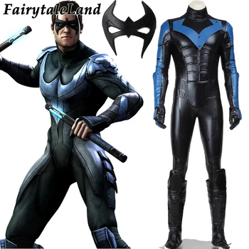 

Halloween cosplay Batman costume Arkham City Nightwing Cosplay Costume adult Men Superhero Batman cosplay costume custom made