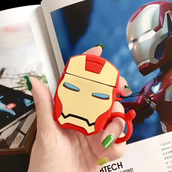 

Iron Man Ring Chain Soft Silicone Case Cover For AirPods