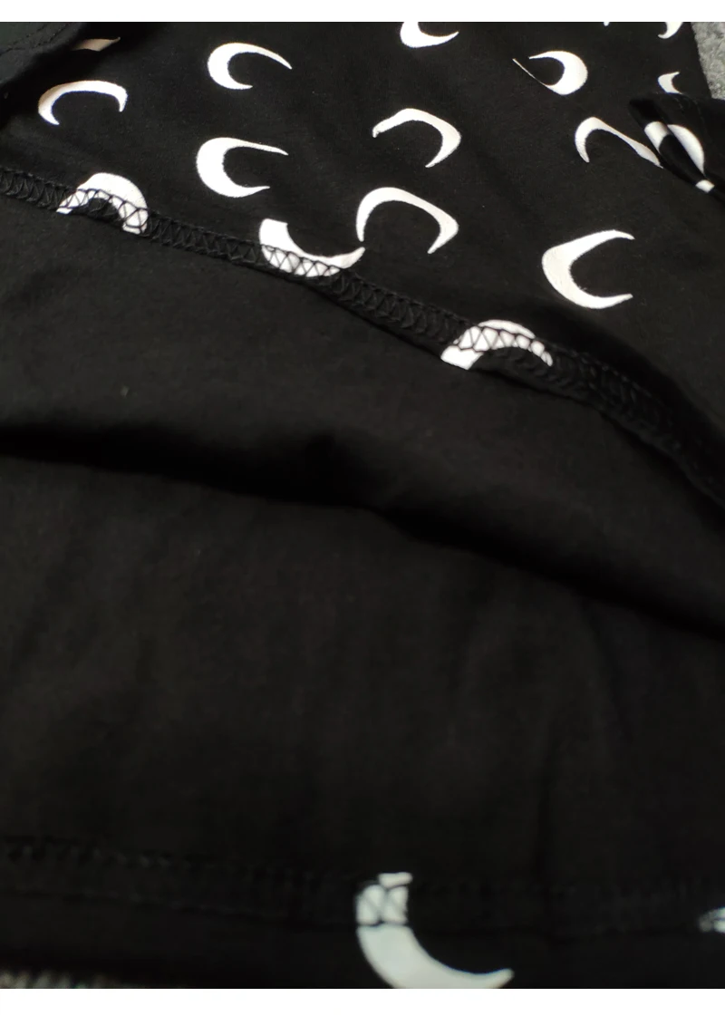 QoerliN, футболки с принтом Луны, длинный рукав, Осень-зима, базовый топ, Женская Повседневная футболка с круглым вырезом, мода, Новое поступление, черный, белый