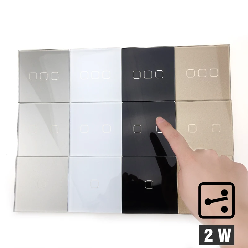 EU 1 Gang 2 Way Wall Light Controler Smart Home Automation Touch Switch Switch Waterproof and Fireproof 2 Gang 3 Gang