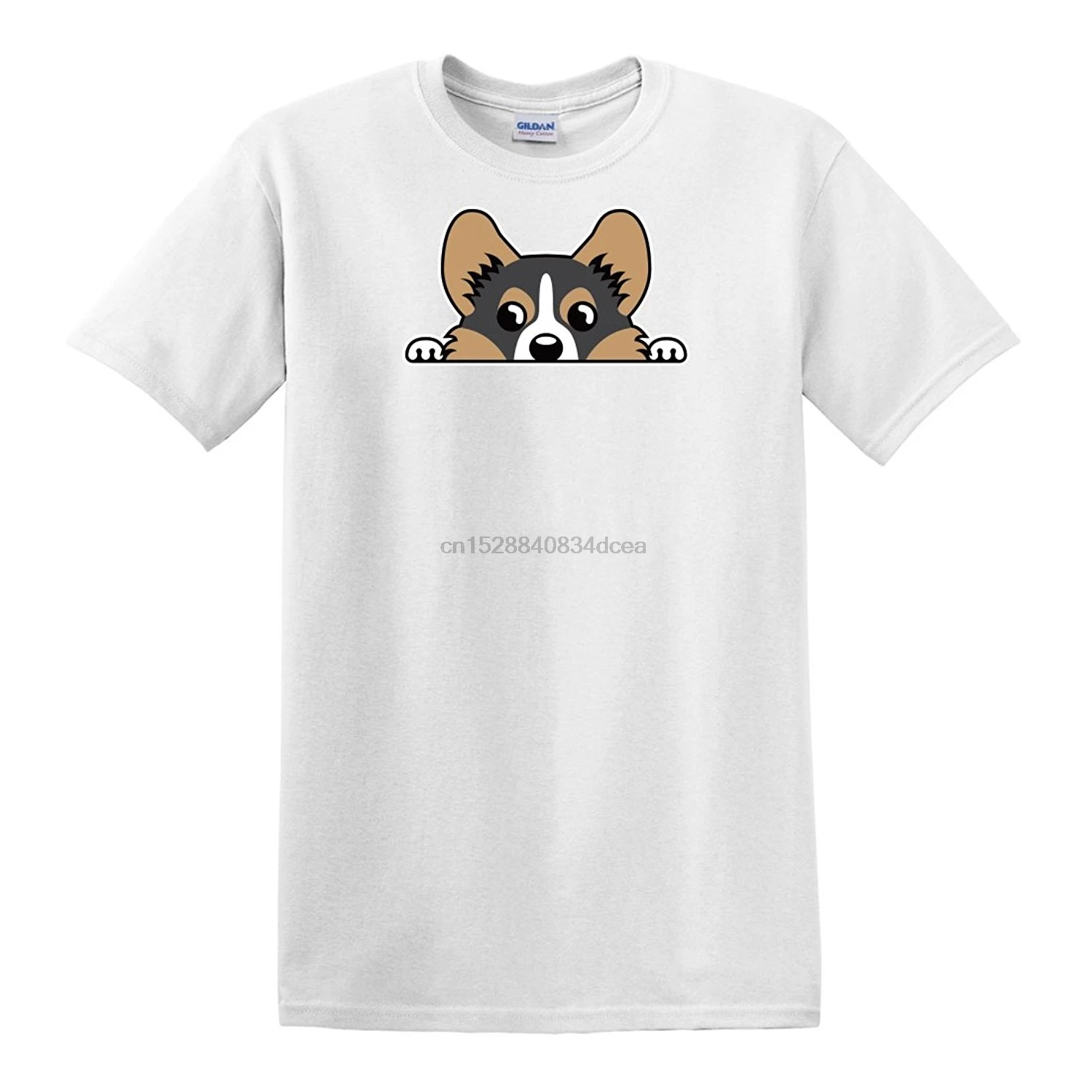 Мужская трехцветная Футболка с круглым вырезом и коротким рукавом Welsh Corgi новинка