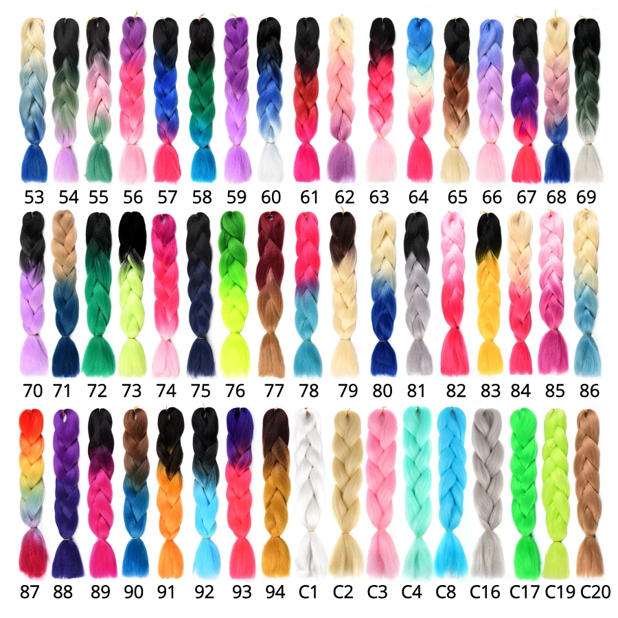 Beli Alileader Ombre Kanekalon Pirang Rambut Coklat Abu abu Xpression Mengepang Rambut 24 Inch Crochet Braid Ekstensi 2 Tone Jumbo Kepang 1 pc