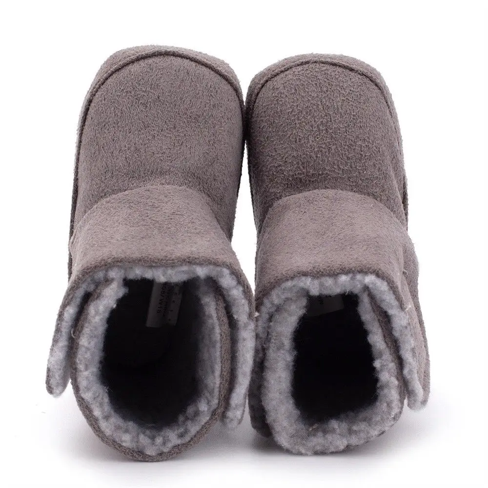 Pudcoco/Новинка года; Зимние ботильоны для маленьких мальчиков и девочек; Теплая обувь на меху с нескользящей подошвой; Красивая стильная обувь; CX - Цвет: Серый