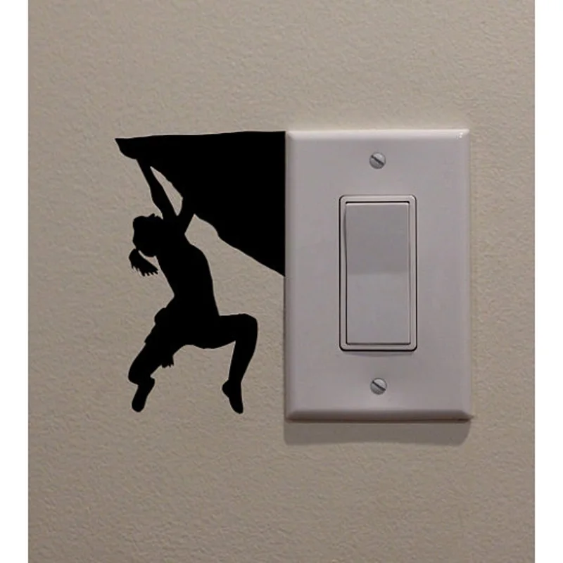 

Woman Climbing Up Edge Of Cliff Fashion Vinyl Switch Decals Stickers Bedroom Decoration 5WS0015
