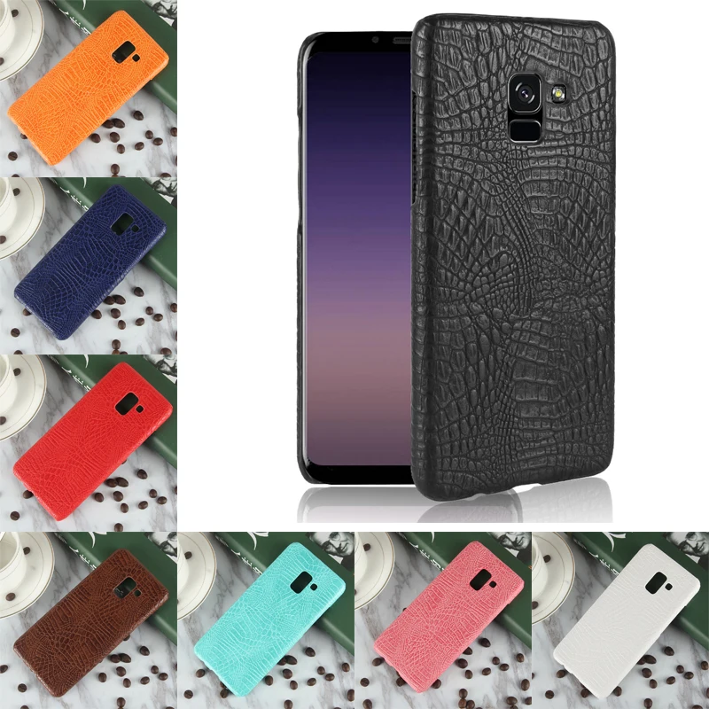 

For Samsung Galaxy A8 Plus A8+ 2018 Case Luxury Crocodile PU Leather Hard PC Back Cover Phone Case For Galaxy A8 Plus Cover