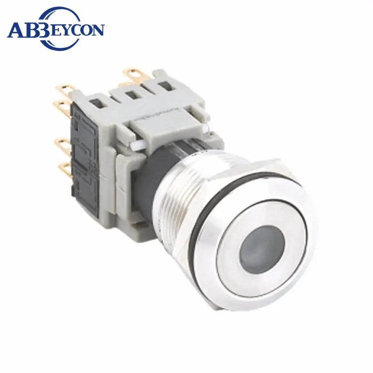 

22102 stainless steel 22mm flat head latching function waterproof push button switch