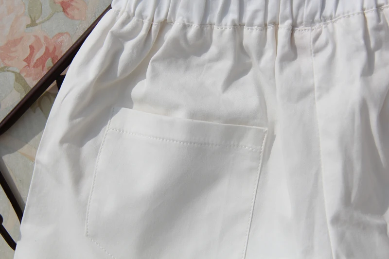 Новые шорты для девочек, штаны детские летние хлопковые белые брюки с эластичной резинкой на талии для девочек-подростков, школьные шорты для девочек, шорты для больших девочек