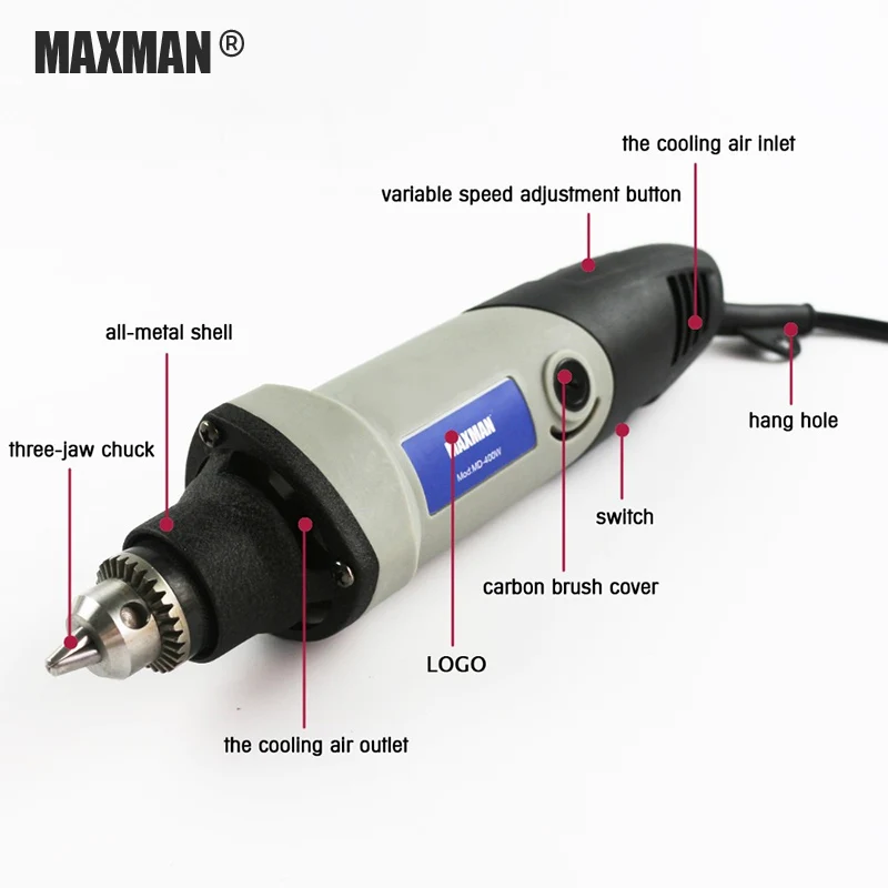 MAXMAN шлифовальная машина 400 Вт электрическая мини шлифовальная машина 220 В шлифовальный инструмент Европейский стандарт DIY мульти Электроинструмент ручная шлифовальная машина 6 скоростей