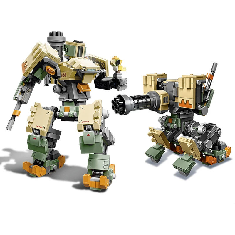 В наличии 2019 Совместимость с Legoinglys Overwatching 75974 игры Bastion Mecha Набор строительных