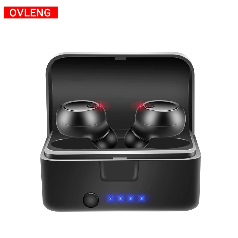 

OVLENG TWS True Wireless 3D Stereo Earbuds Small Invisible Mini Bluetooth Earphones Headset with Charger Box for all Phones PC