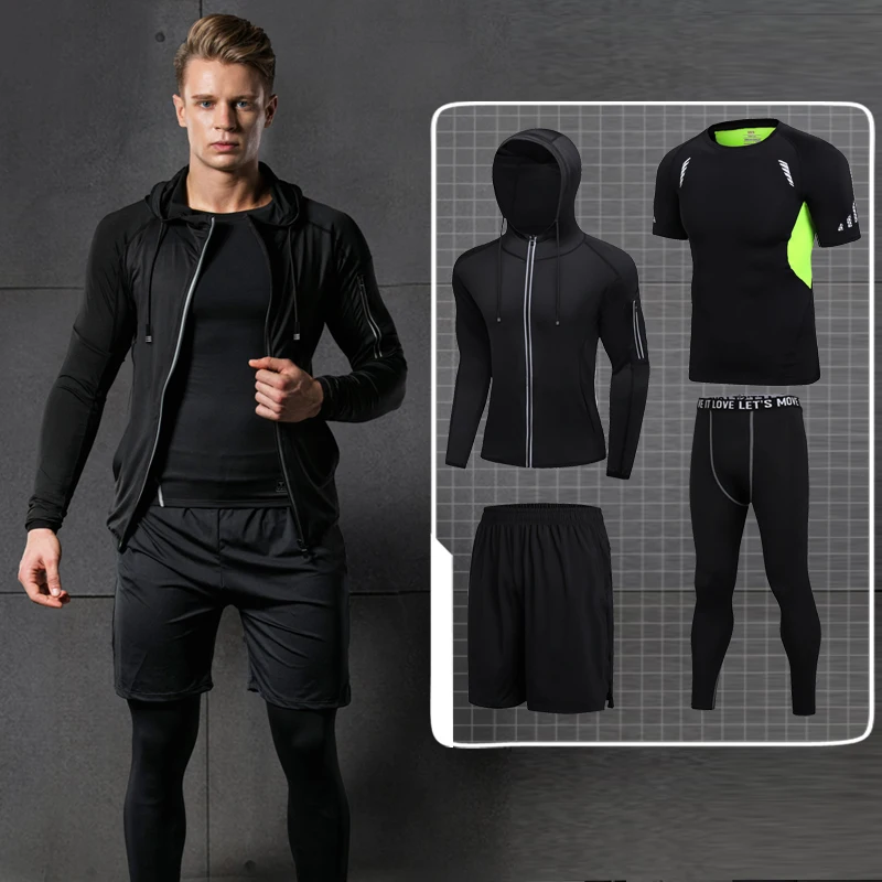 Одежда в стиле хип хоп для мужчин модные коректирующие костюмы полный рубашка + леггинсы женщин с леггинсы плюс размеры XXL серый черны