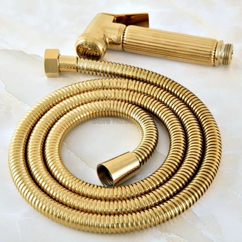 

Telephone Style Hand Held Bathroom Shower Head / Golden Brass Finish Bathroom Handheld Shower Head Accessory /Hose thh037
