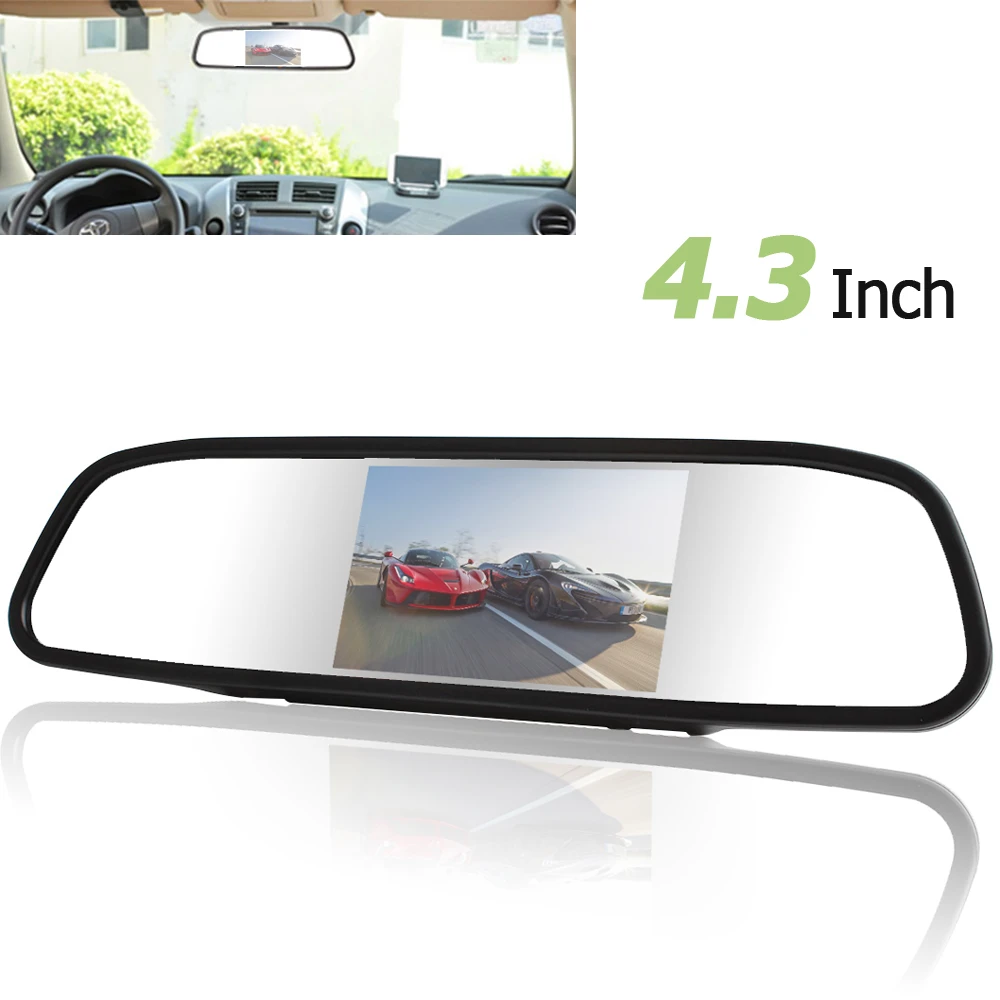 Espejo retrovisor Digital de 4,3 pulgadas con pantalla a Color, Monitor coche, 2 entradas de vídeo, PAL/NTSC, para cámara trasera de coche|car mirror monitor|car monitormirror monitor - AliExpress