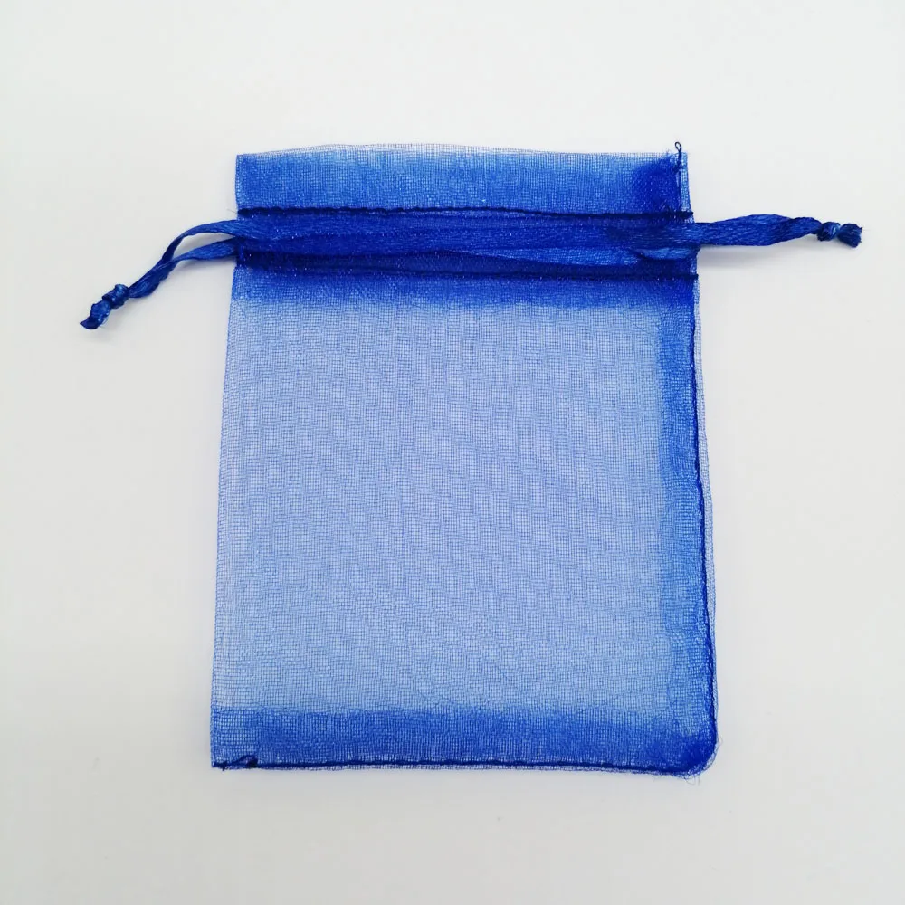 50 шт. подарочные сумки 5x7 см маленькие подарочные мешочки из органзы для упаковки дисплей сумка для хранения мешочки Свадебные украшения Рождественский подарок сумка Diy - Цвет: Синий