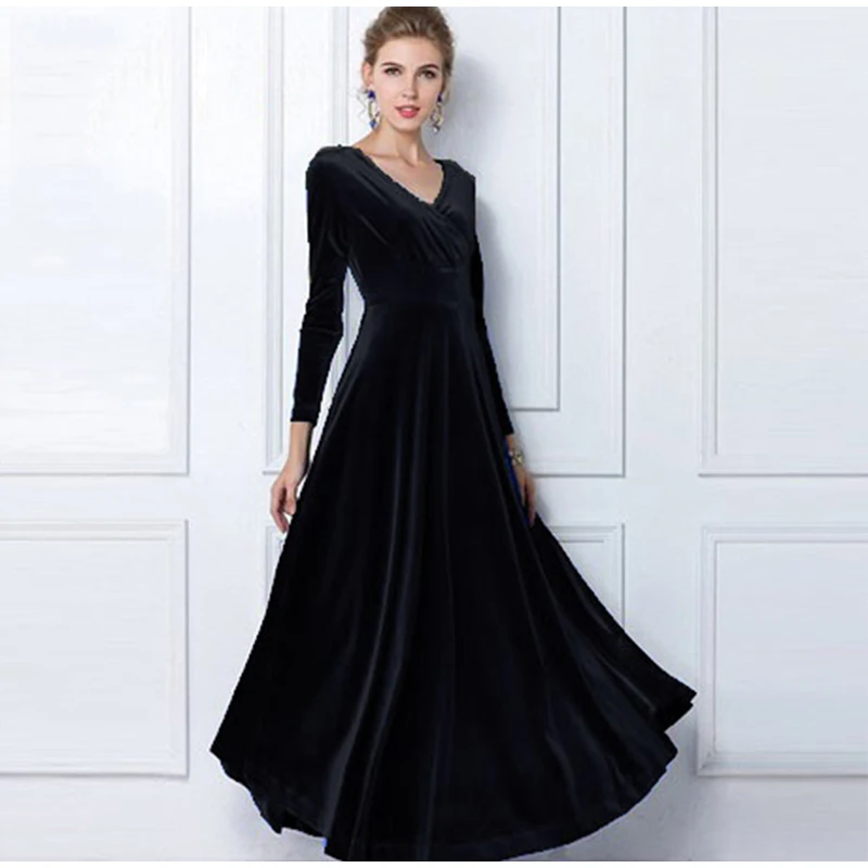 Idopy Curvaceous женские длинные джинсовые макси юбки винтажные элегантные v-образным вырезом с оборками платье с бархатным воротником джинсы с оборками юбки для женщин