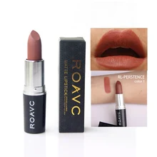 Матовая губная помада ROAVC, макияж губ, губная помада batom mate nude, фиолетовая помада, блеск для губ Макияж
