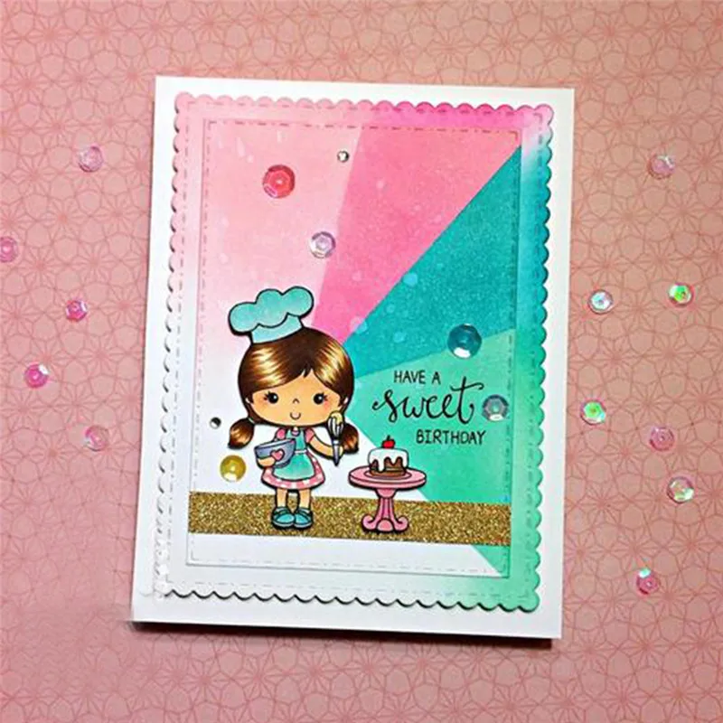 

YaMinSanNiO Sweet Girl Metal Cutting Dies Stencils for Dies Scrapbooking Card Decorative Craft Dies Embossing New Dies for 2019